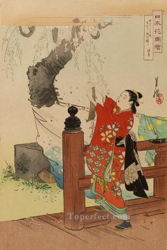 nihon hana zue 1897 1 Ogata Gekko Ukiyo e Pinturas al óleo